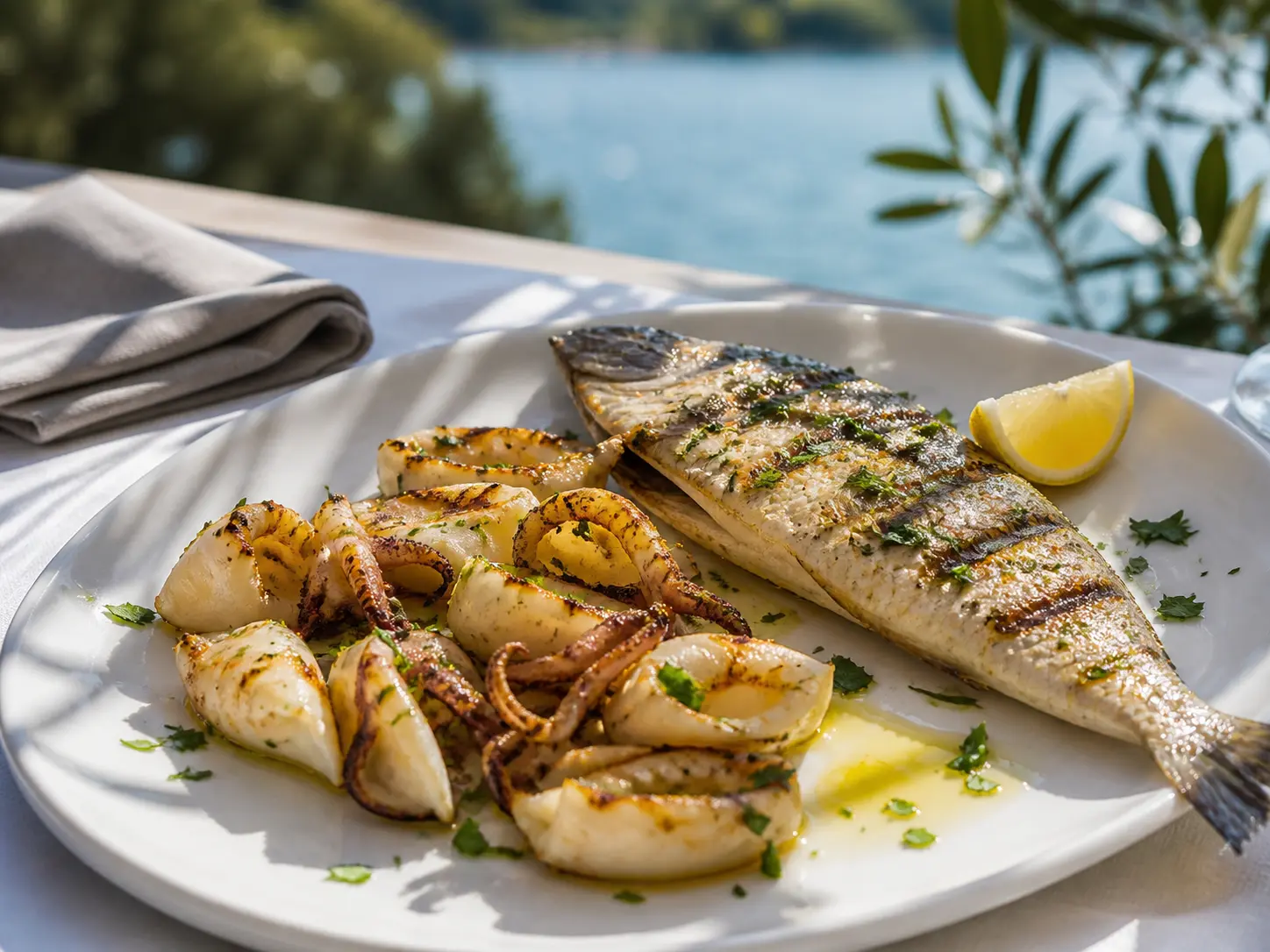 Fisch- und Fleischgerichte im Seehaus Friedberg.